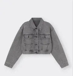 グレー クロップドデニムジャケット Mサイズ