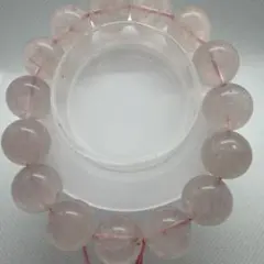 大玉ローズクォーツブレスレット 15mm②