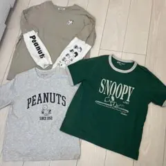 スヌーピー 半袖・長袖 Tシャツ 3点セット Mサイズ