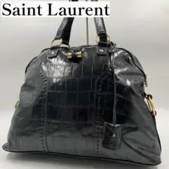 良品】イヴ・サンローラン ダブルジップ ミューズ パテントレザー