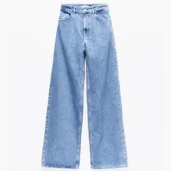 ZARA ハイライズワイドデニムパンツ　丈詰め済み【XS】