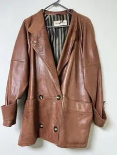 レザージャケット　ブラウン　古着