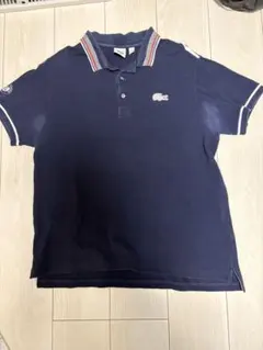 【未使用】ラコステ ダークブルー ポロシャツ US XL LACOSTE（ラコステ） ポロシャツ 半袖 クールマックスブレンド鹿の子地