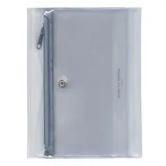 isshoni. ペンケース付ノートカバー b6 クリアブルー