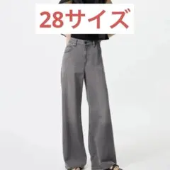 【UNIQLO】ドレープワイドフレアジーンズ 28サイズ