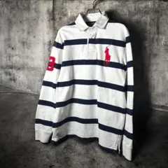 90s POLO RALPH LAUREN ラガーシャツ　ボーダー　ビッグポニー
