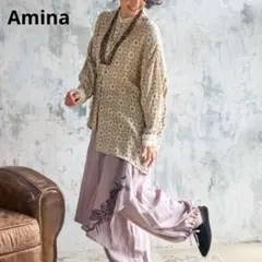 Amina チャイハネ　アラビア柄 アシメトリー 変形ブラウス　個性的のサムネイル