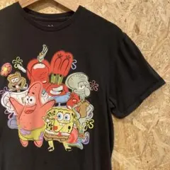 スポンジボブ キャラクター集合 Tシャツ ブラック サイズM ニコルデオンのサムネイル