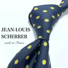 【美品】JEAN-LOUIS SCHERRER ドット柄 ネイビー ネクタイ