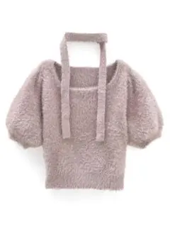 GRL グレイル チョーカー付きフェザーニットトップス［Kz627］