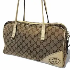 GUCCI GG柄 キャンバス インターロッキングG ストライプ トートバック