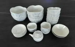 【美品】陶器　花模様　和食器セット　23点