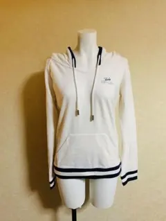 Rady ★ ホワイトフード付きパーカー ネイビーのストライプ /