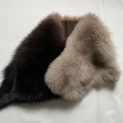 美品Favioraボリュームファーティペット バイカラー