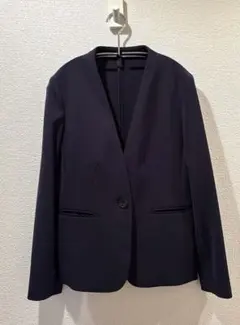 美品 SOÉJU ソージュ ノーカラージャケット XL ネイビー - メルカリ