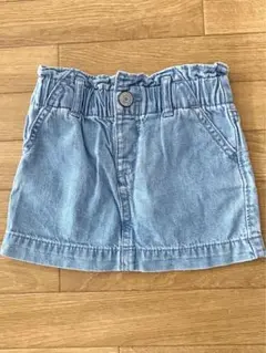 GAP デニムブルー ミニスカート80 12Mから18M 美品　ダメージ加工風