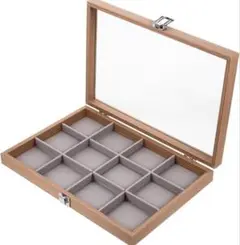【新品・未使用】木製アクセサリーケース 12仕切り