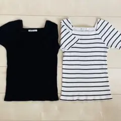 グローバルワーク リブ編み 半袖 2点セット 130-140 XXL