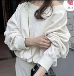 カプリシュレマージュ ドロストボートネックスエット 白