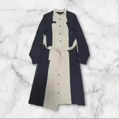 り*ご様 UNITED TOKYO プリーツワンピース サイズ1 ネイビー/ベー