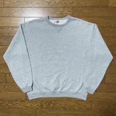 Hanes スウェット 前Vガゼット グレー 無地 M