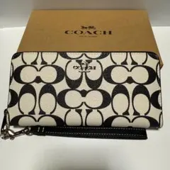 コーチ 長財布 CP409 ホワイト×ブラック