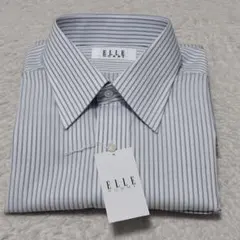 【新品】ELLE 長袖 ワイシャツ ストライプ メンズ Ｍ 形態安定 ビジネス