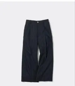 GU beautiful people タックワイドパンツ(ストライプ) L