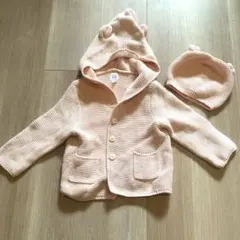 BabyGAP フード付き　くま耳カーディガン 80 帽子48cm￼