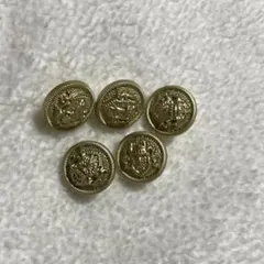金色の模様入りボタン　5個セット