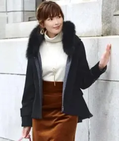 新品　ルイルエブティック フォックスファー イレギュラーヘムショートコート