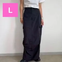 HLK66さま専用 しまむら ANNA コラボ カーゴロースカート L ブラック