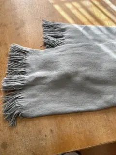 フリンジ付き マフラー　水色