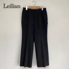 【レリアン/Leilian】スラックス　センタープレス　ウール混　日本製　グレー
