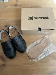 dev!rock デビロック　ブラック ローファー インソール付き　19cm