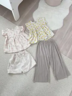110cm 女の子 半袖トップス ズボン セットアップ セット 春夏
