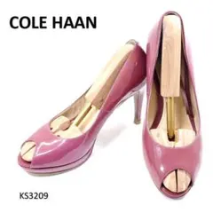 コールハーン　オープントゥ　エナメル　パテントレザー　US7