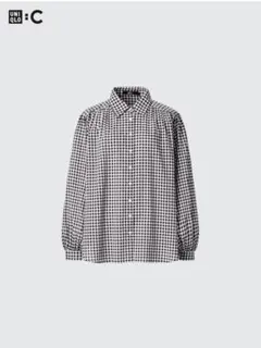 uniqlo c　ユニクロ　チェックシャツ　ボリュームチェックブラウス