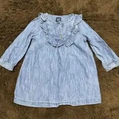 GAP デニムブルー フリルワンピース 95cm