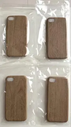 【新品未使用】スマホケース 木目調 4個セット✧*。ソフトケース