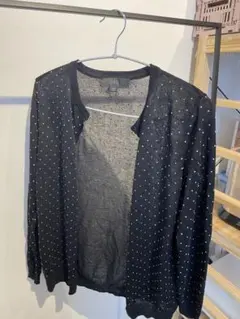 ZARA 黒のドット柄長袖カーディガン
