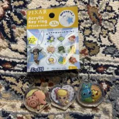セリア　トイストーリー　ぷっくりアクリルキーホルダー　ハムダッキーバニー　ポー