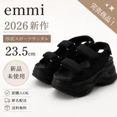 【emmi】2026新作/再販完売商品/ボリュームソールサンダルブラック23.5のサムネイル