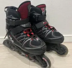 FILA インラインスケート ブラック　レッド　黒　赤　キッズ　子供　子ども