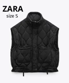 ◆ ZARA ザラ キルティング ベスト ジャケット ブラック S
