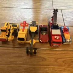 トミカ ミニカー 7台セット 工事車両 消防車 乗用車 まとめ売り 外箱なし