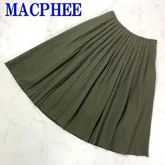 MACPHEE マカフィーウールプリーツフレアスカートカーキ38 C8143のサムネイル