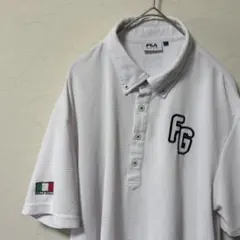 FILA GOLF ゴルフ 半袖ポロシャツ 白 メンズLLサイズ ロゴ刺繍のサムネイル