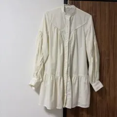 MOUSSY ホワイト 長袖ギャザーシャツのサムネイル