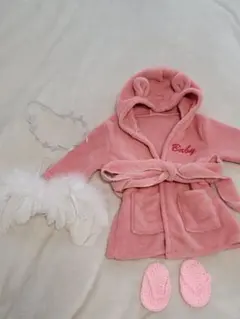 新生児 ベビー バスローブセット と 天使セット